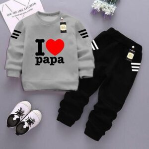 2 Pcs Boy's Fleece Printed Sweatshirt Tracksuit