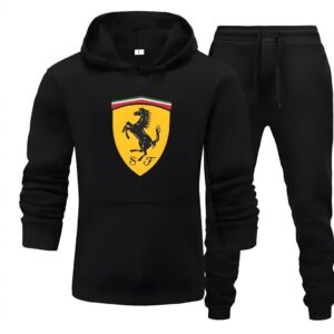 2 Pcs Men's Fleece Printed Hoodie Track Suit