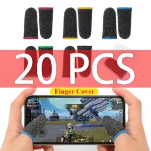 Pack of 20 Black Gaming Thumb Sleeves - Perfect Grip and Protection