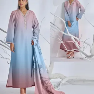 3 Pcs Women’s Stitched Swiss Lawn Digital Print Suit