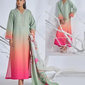 3 Pcs Women’s Stitched Swiss Lawn Digital Print Suit