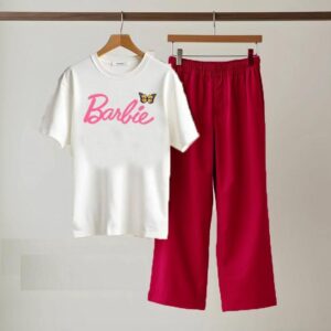 2 Pcs Women's Stitched Printed Night Suit, 2 Pcs set includes a cozy sleep shirt and matching trouser