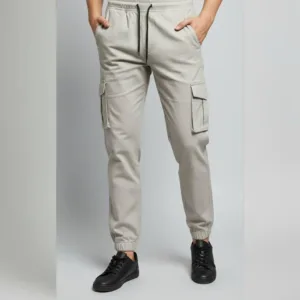 1 Pc Men's Cotton Plain Trouser