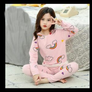 Kid's Stitched Cotton Printed Night Suit