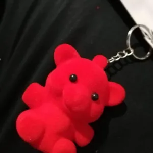 Teddy Bear Style Chu Chu Red Keychain, 1 Pc
