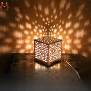Star Design Laser Cut Wooden Table Lamp