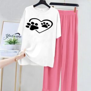 2 Pcs Women's Stitched Cotton Jersey Printed Night Suit