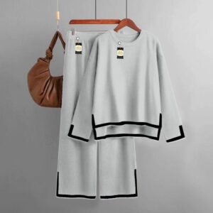 2 Pcs Women's Stitched Plain Night Suit