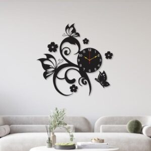 Flower Butterfly Diy Clock
