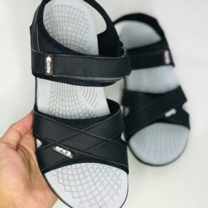 Men's Elastic Fibre Casual Sandals, Black Kitto