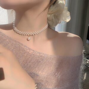 1 Pc Pearl Stone Choker For Women And Girls